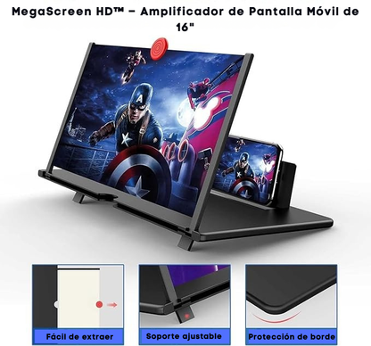 MegaScreen HD™ – Amplificador de Pantalla Móvil de 16"